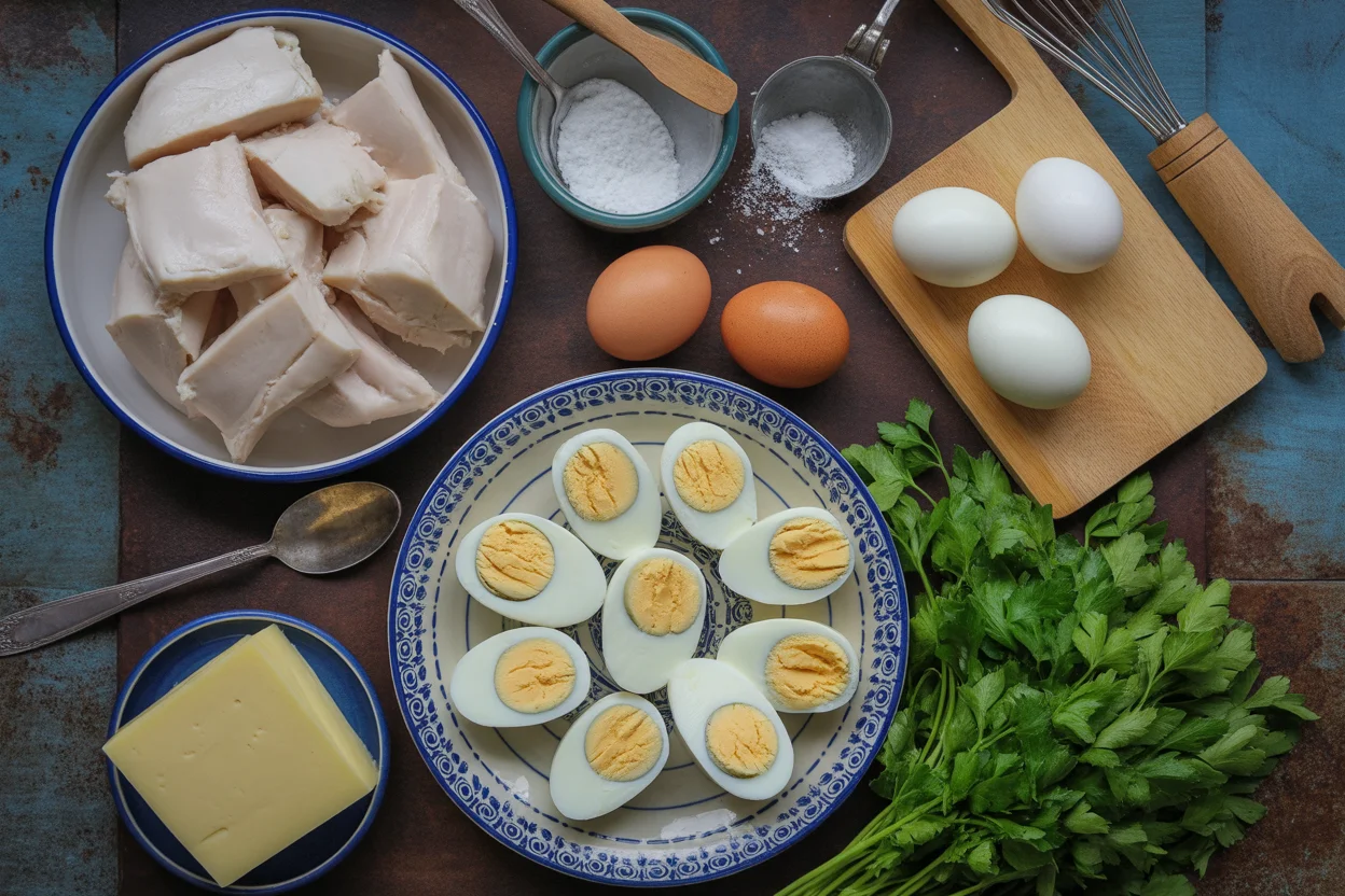 canelones de bacalao y huevo cocido