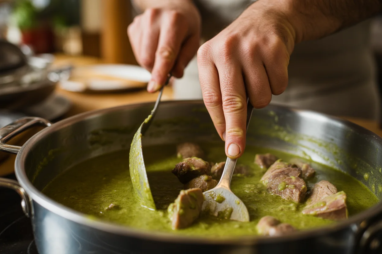COSTILLAS EN SALSA VERDE TATEMADA