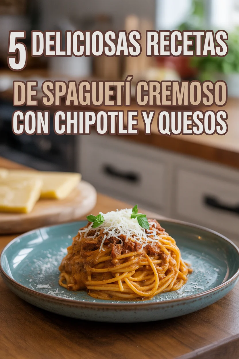 Espagueti Cremoso con Chipotle y Quesos