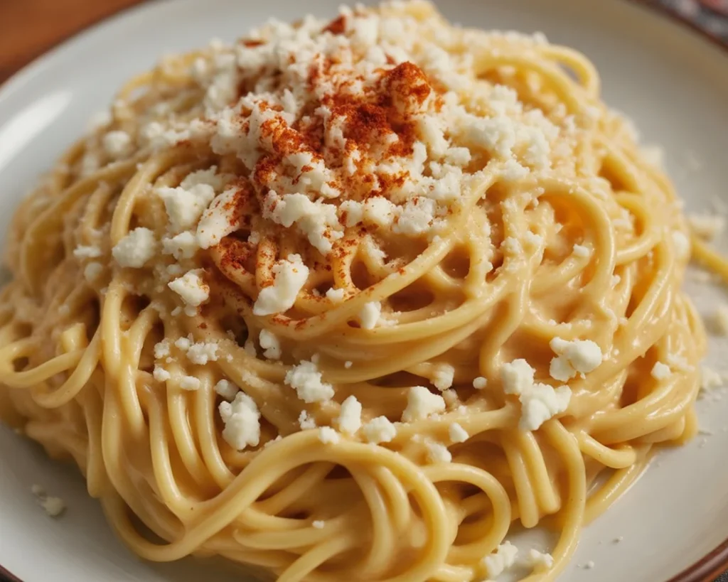 Espagueti Cremoso con Chipotle y Quesos
