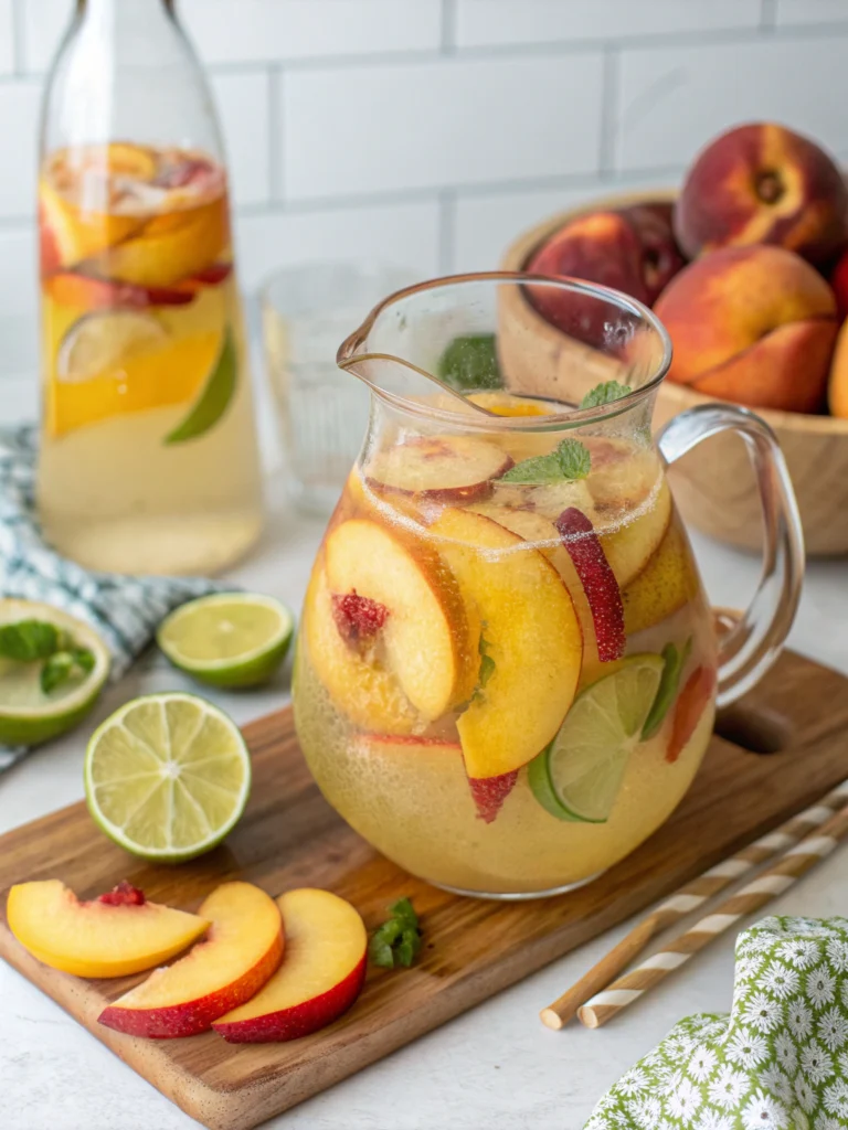best White Wine Sangria with Peach & Lime