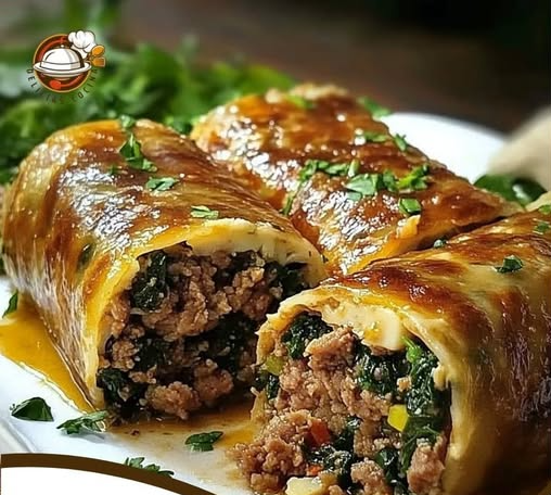 Arrollado de Carne con Espinacas