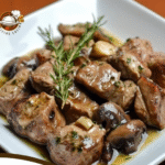 SOLOMILLO DE CERDO AL AJILLO CON CHAMPIÑONES