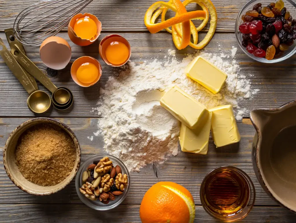 Ingredientes para la receta de pastel de frutas casero