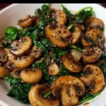 receta de Salteado de Champiñones y Espinacas