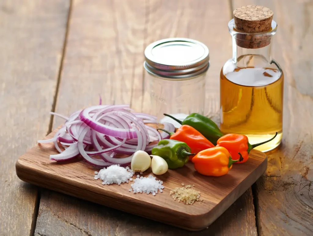 Receta de Cebolla Encurtida con Habanero ingredients
