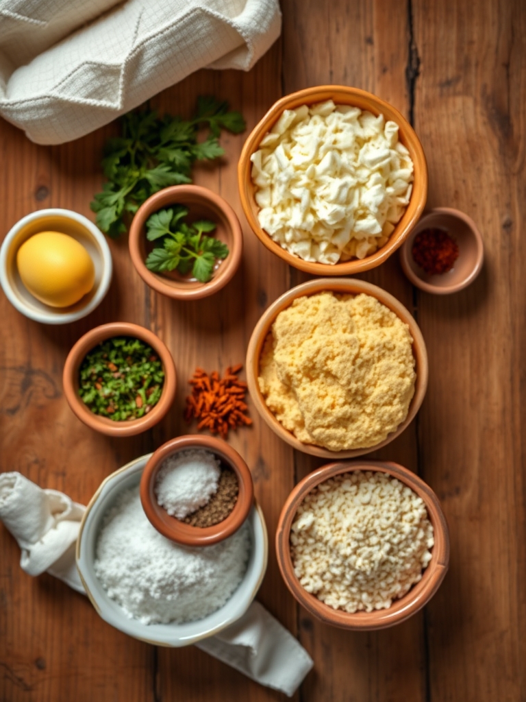 granos de elote fresco, huevos, harina, azúcar, mantequilla derretida, leche y crema ácida acomodados sobre una mesa de cocina